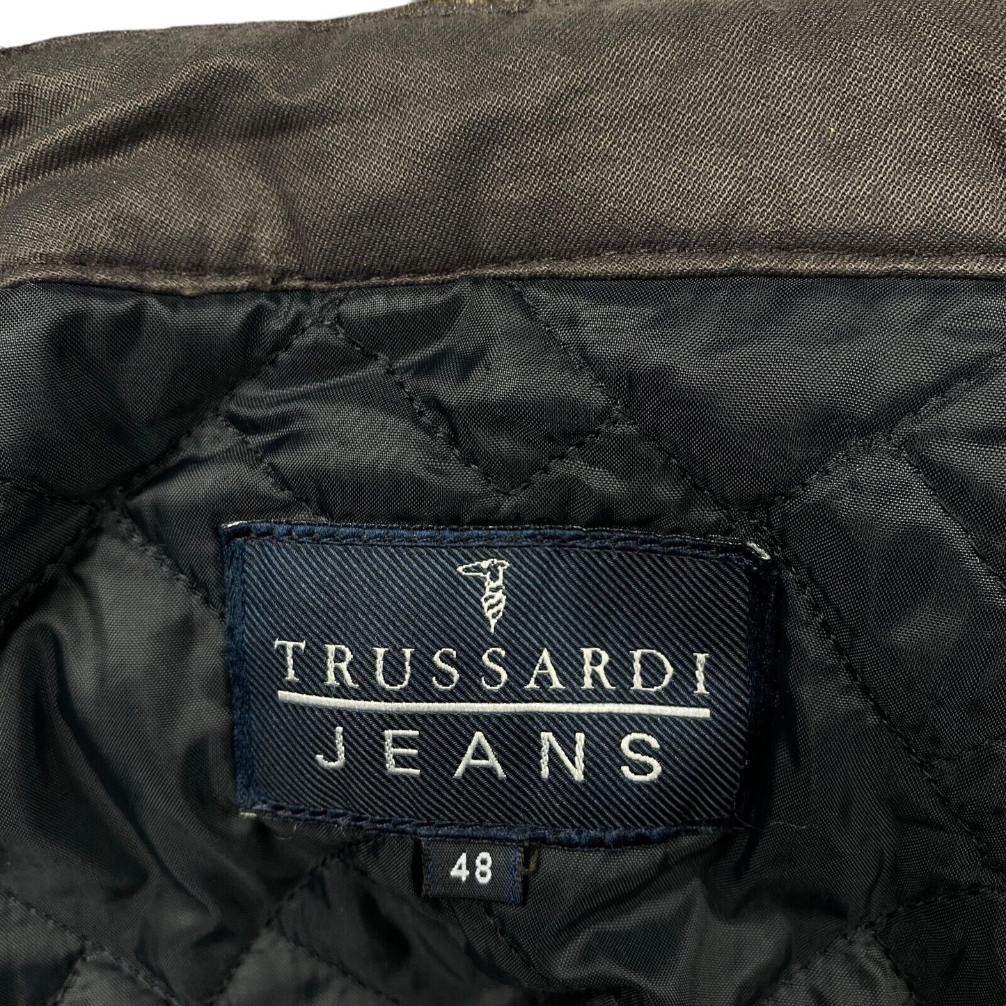 TRUSSARDI JEANS Dark Brown Cotton Blend Jacket Coat Size EU 48 UK/US 38