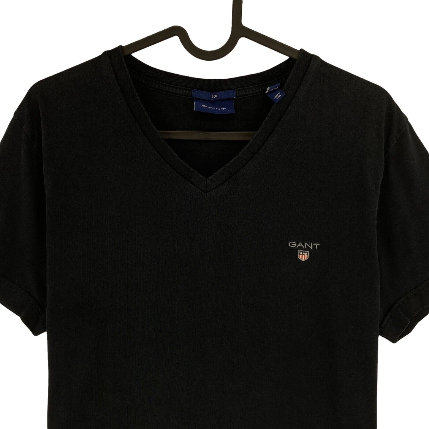 GANT Black Original Slim V Neck T-Shirt Size M