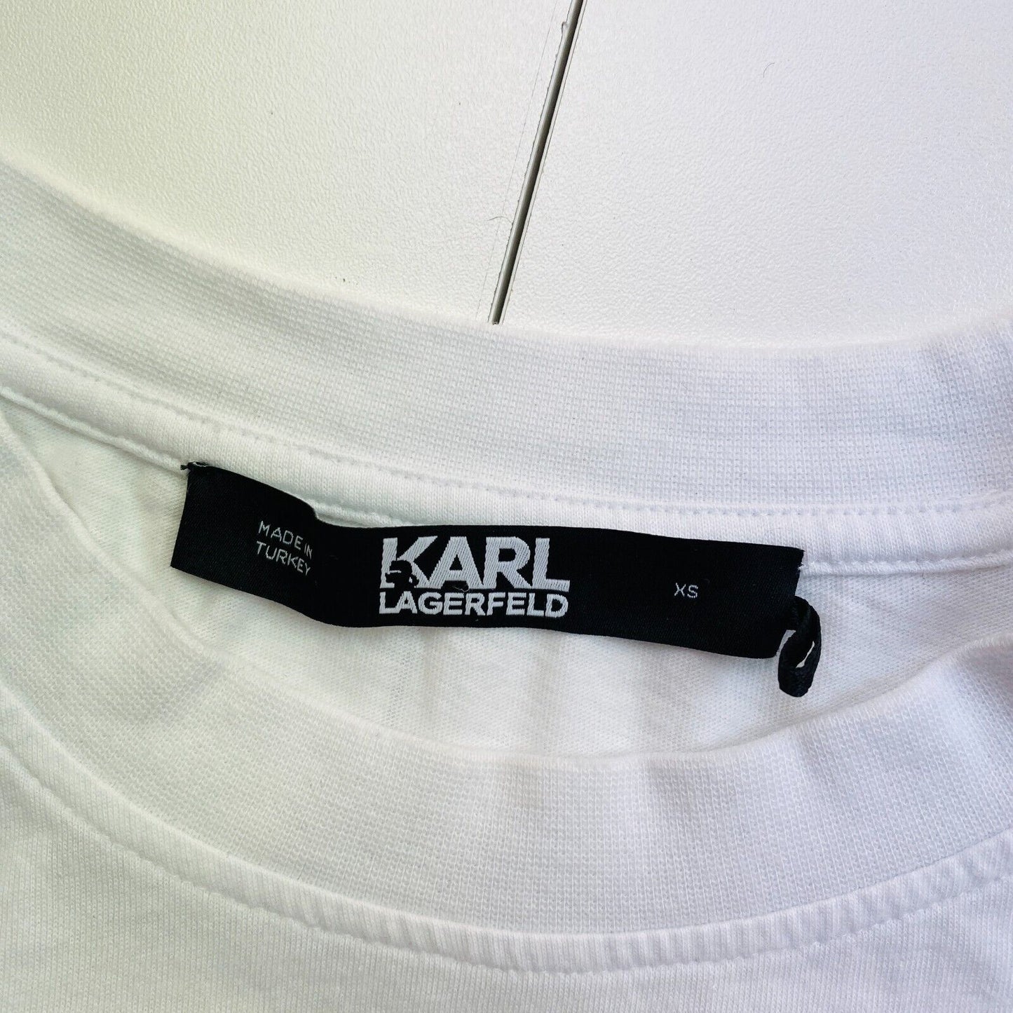 Karl Lagerfeld Women White Tie Dye Crew Neck SS T Shirt Size XS