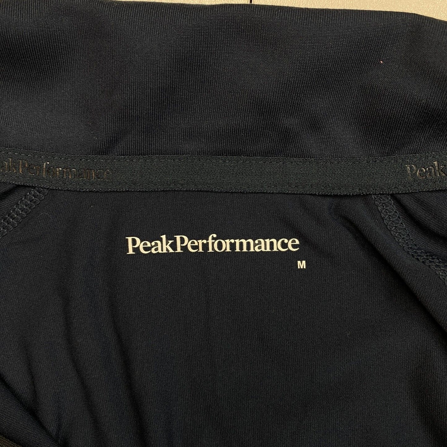 Peak Performance Navy Blue W Spirit Long Sleeves Half Zip T Shirt Top Size M