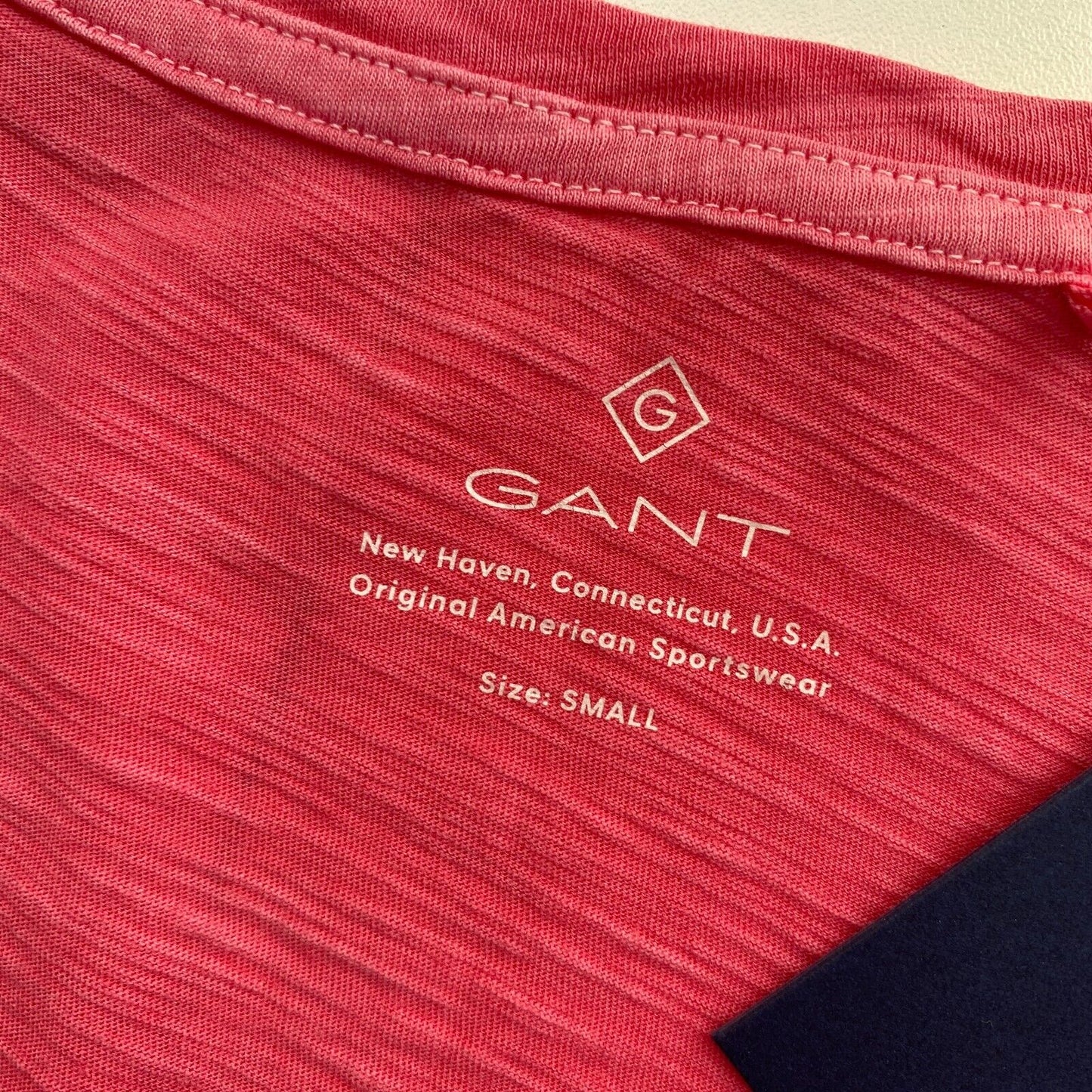 GANT Pink Sun Faded V Neck T Shirt Size S