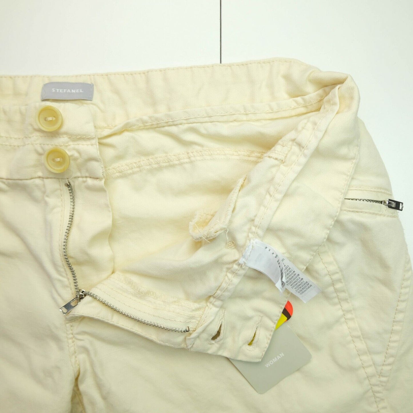 STEFANEL Beige Chino Cropped Capri Pants Trousers Size EU 42 UK 12 US 10