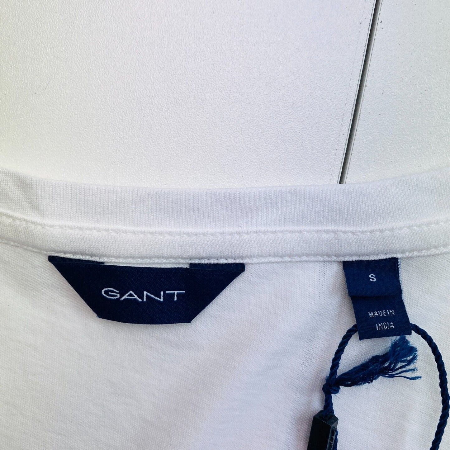 GANT Women White Original V Neck Short Sleeves T Shirt Size S