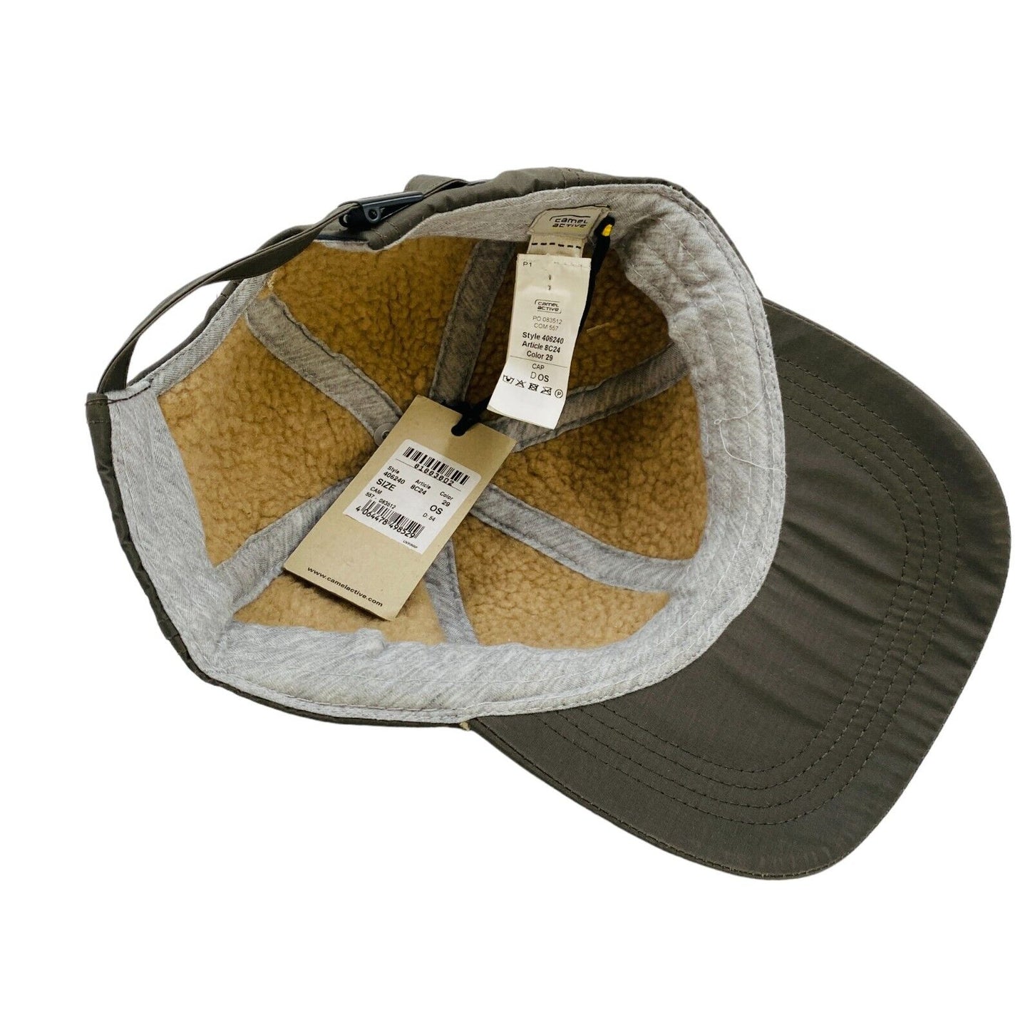 Camel Active Mens Grey Cotton Logo Warm Baseball Twill Cap Hat One Size