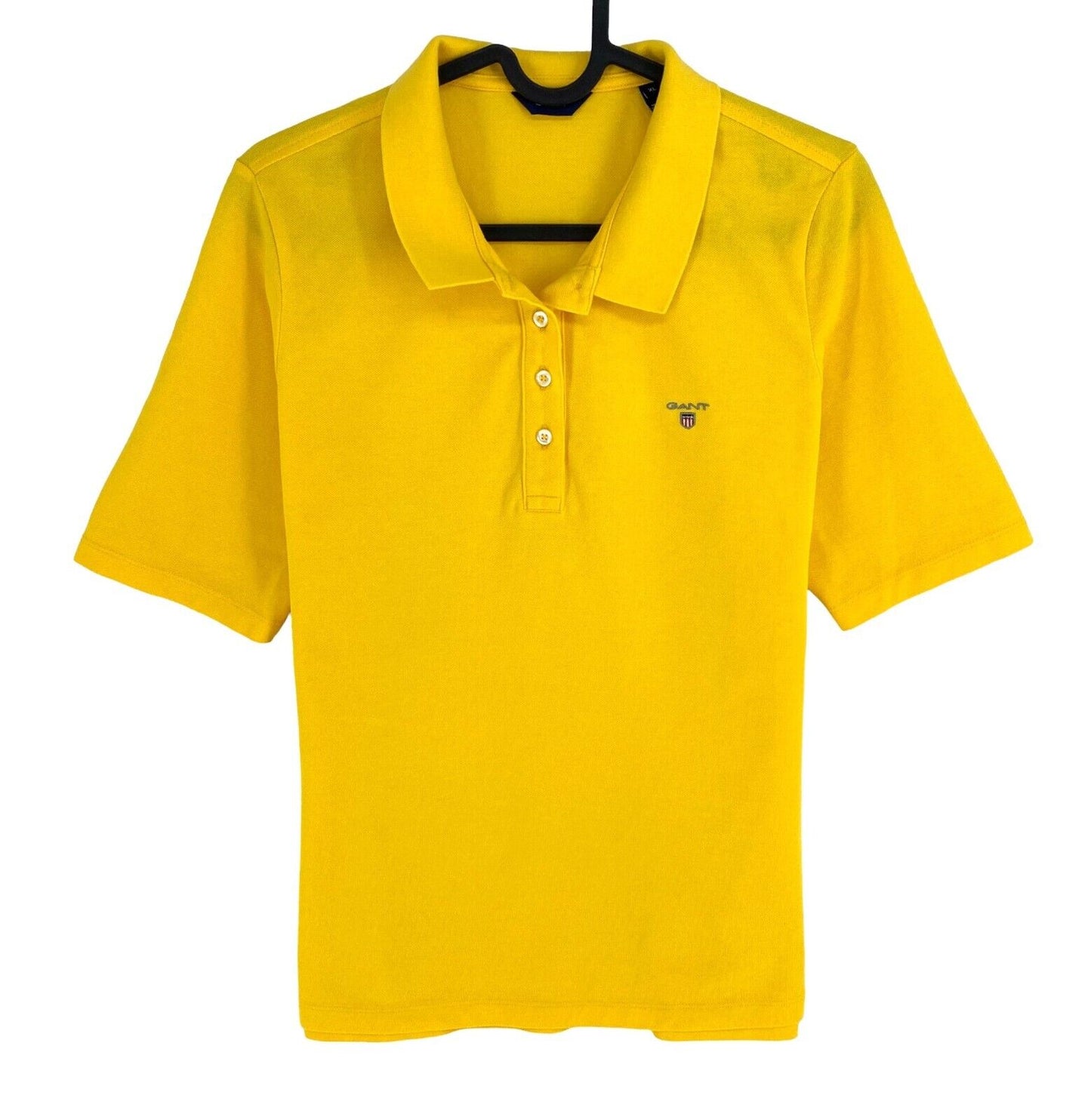 GANT Women Yellow Original Pique Short Sleeves Polo Shirt Size M