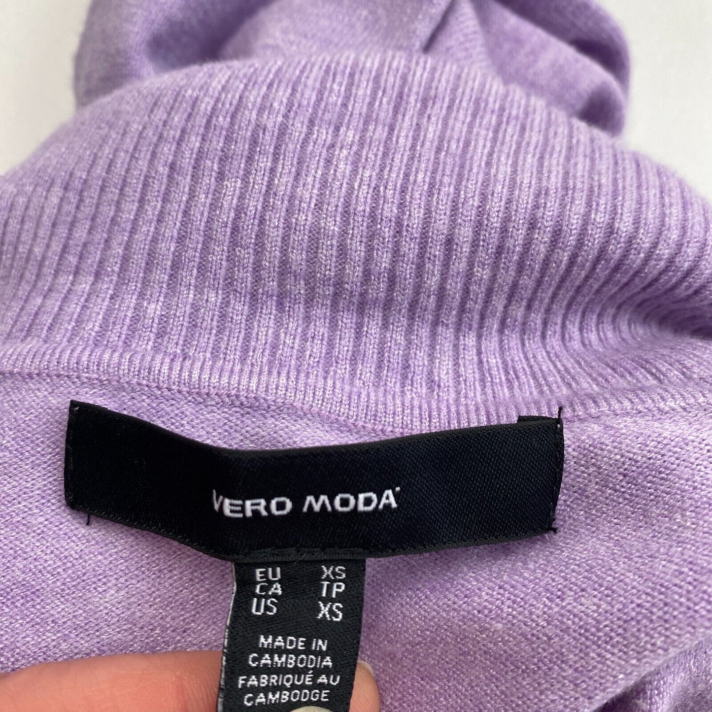 VERO MODA Womens Light Purple Roll Neck Sweater Jumper Size XS