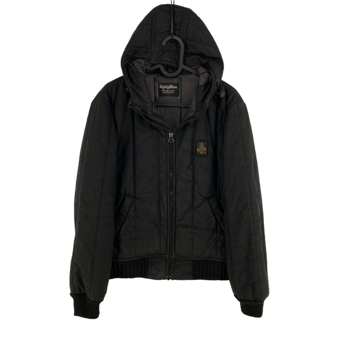 RefrigiWear Veste bomber rembourrée à capuche noire Taille XS