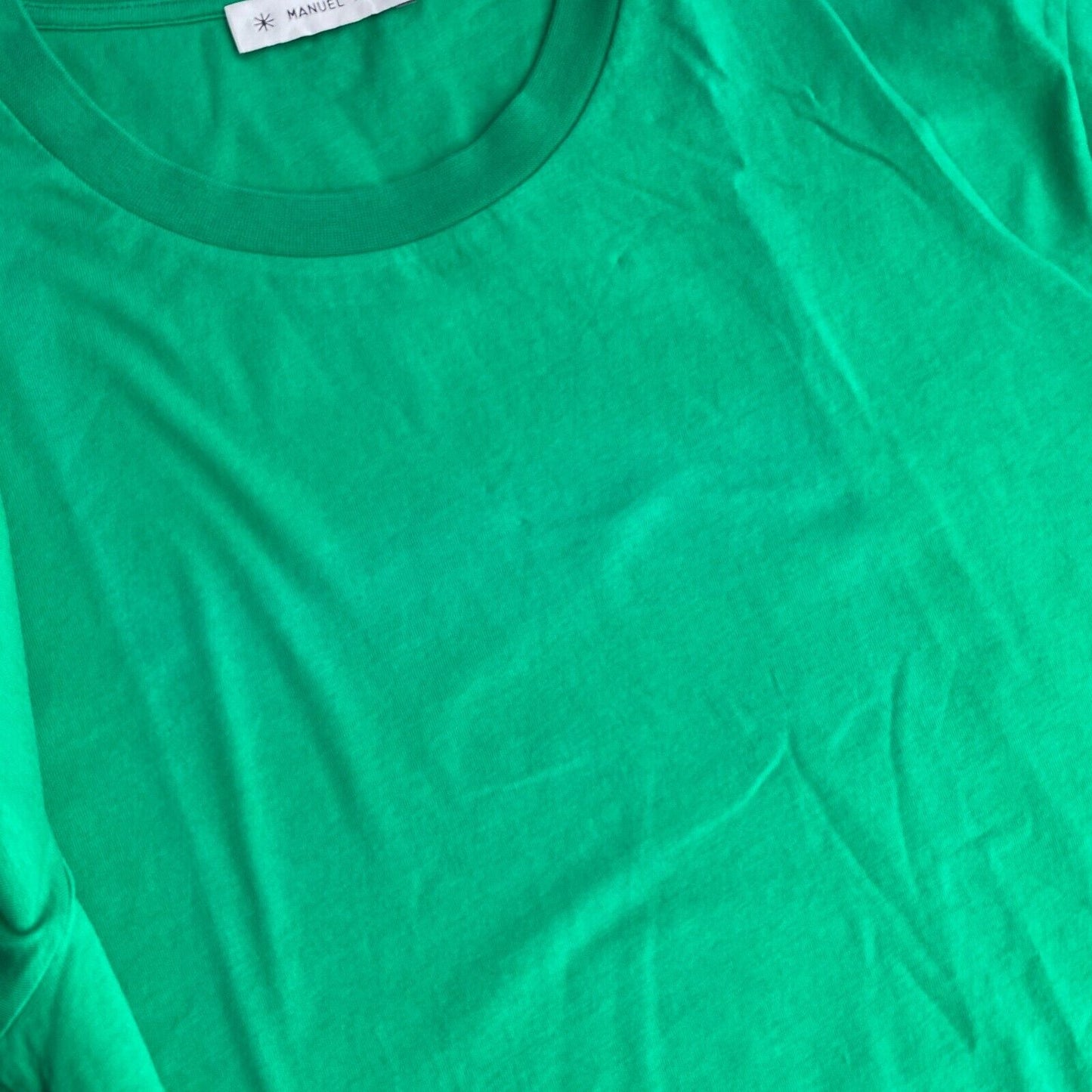 MANUEL RITZ Men Green Cotton Crew Neck Short Sleeve T Shirt Size XL