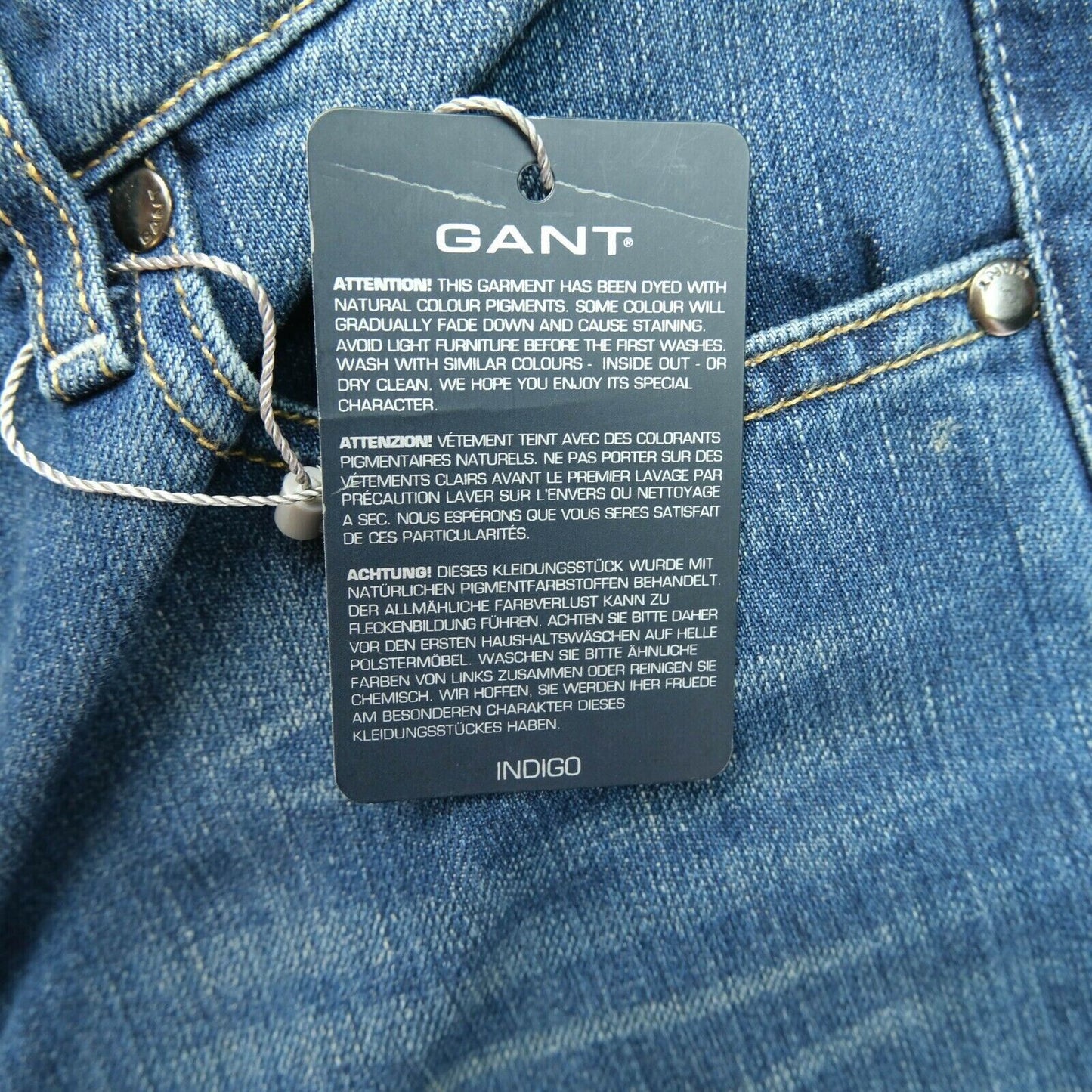 GANT Women Blue Finely Tailored Regular Straight Fit Jeans Size W26 L34