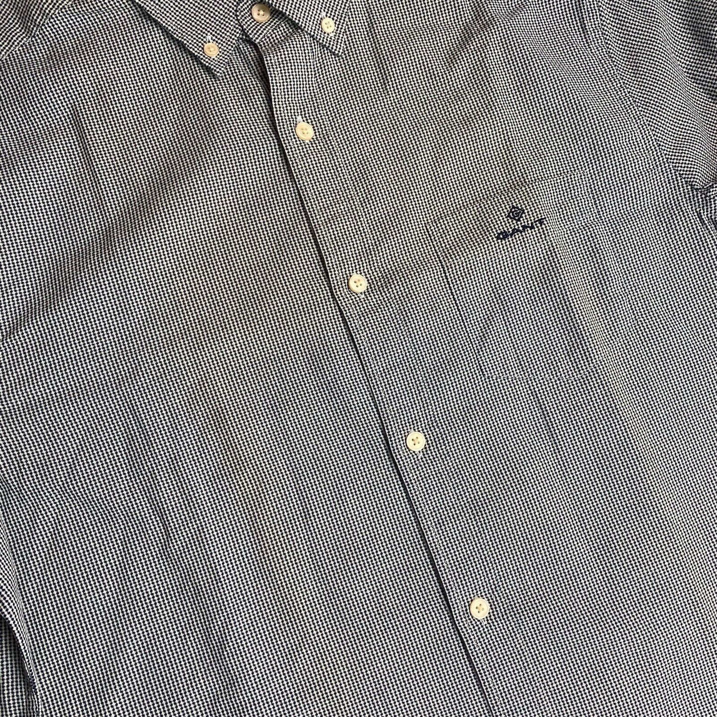 GANT Dark Blue Tech Prep Indigo Dobby Regular Shirt Size M 49/40 15.75