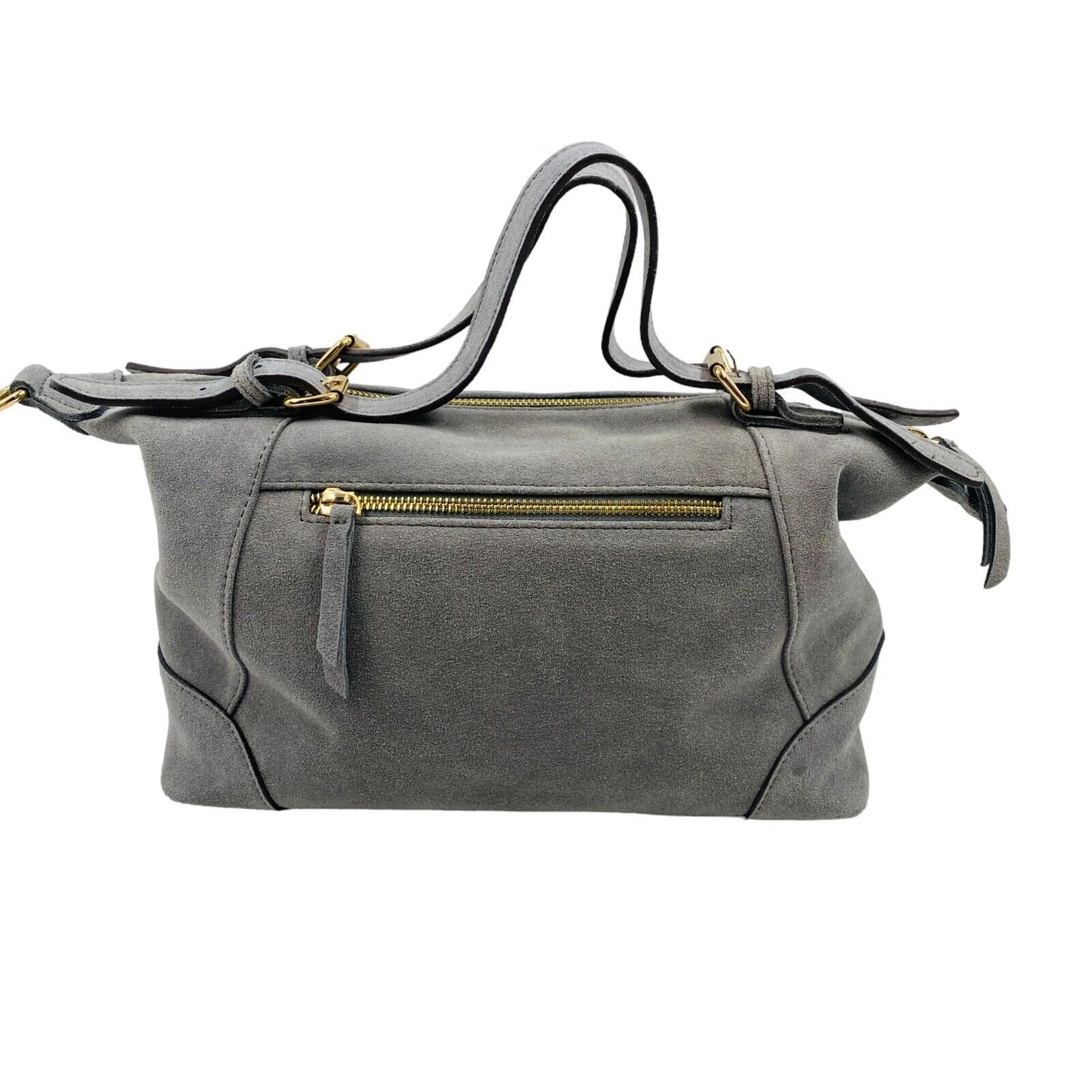 MAZARIN Grey Suede Leather Bag Handbag Shoulder Bag