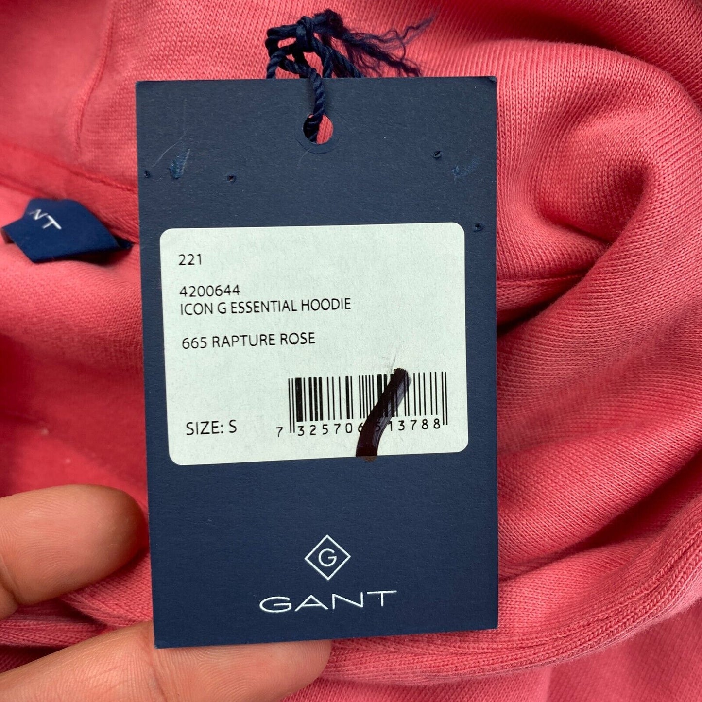 GANT Pink Icon G Essential Hoodie Pullover Sweater Size S