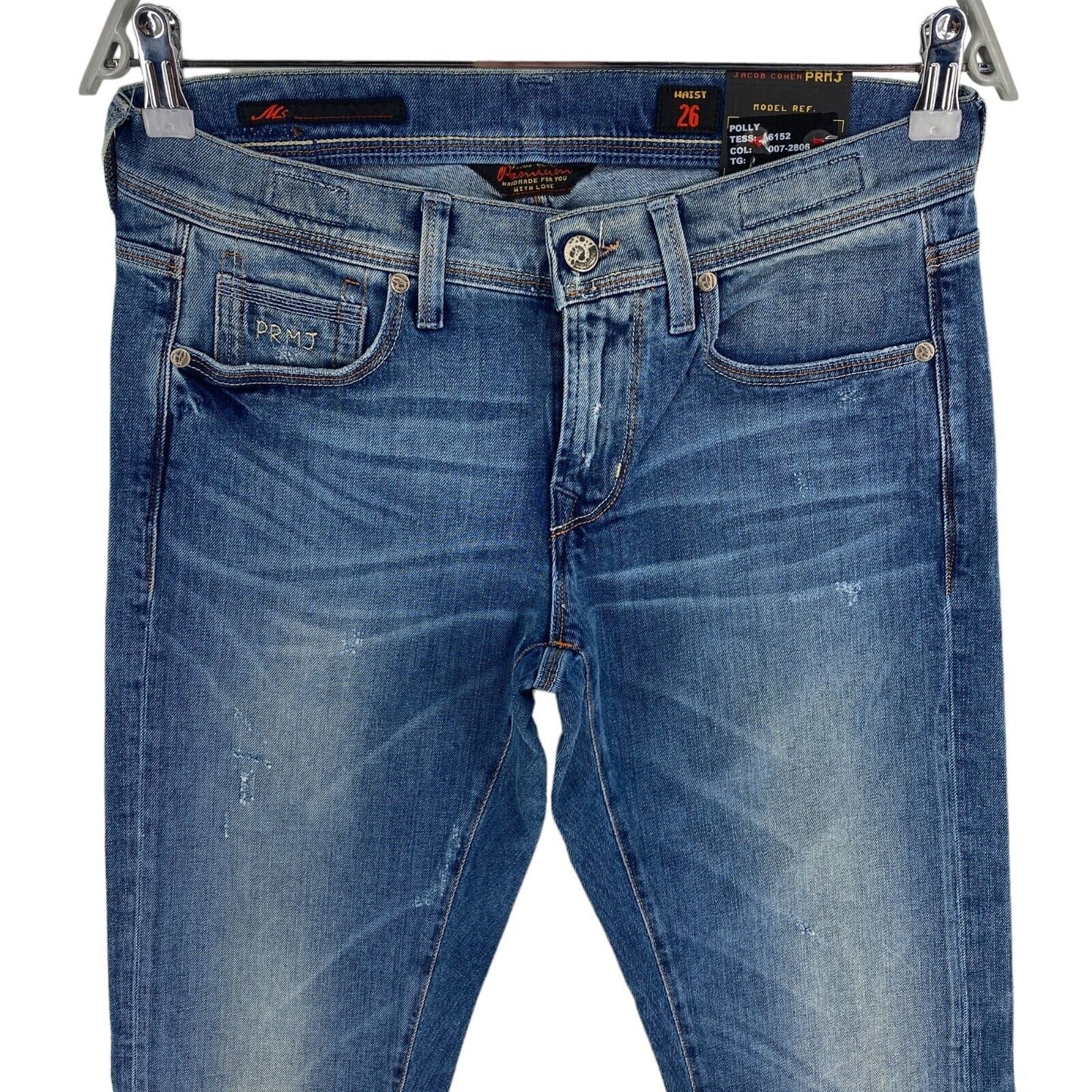 JACOB COHEN Damen POLLY Straight Jeans in Blau, Größe W26 L36