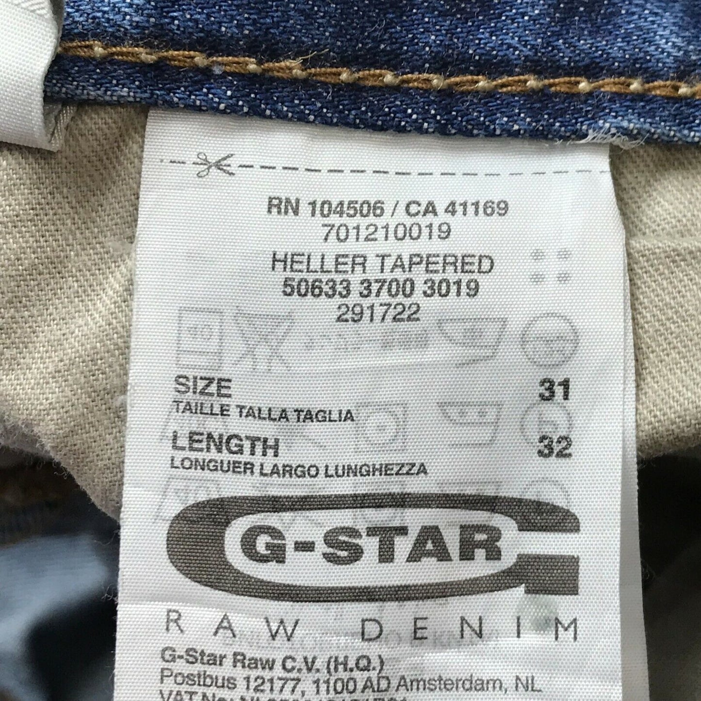 G-STAR RAW HELLER Blue Slim Tapered Fit Jeans W31 L32