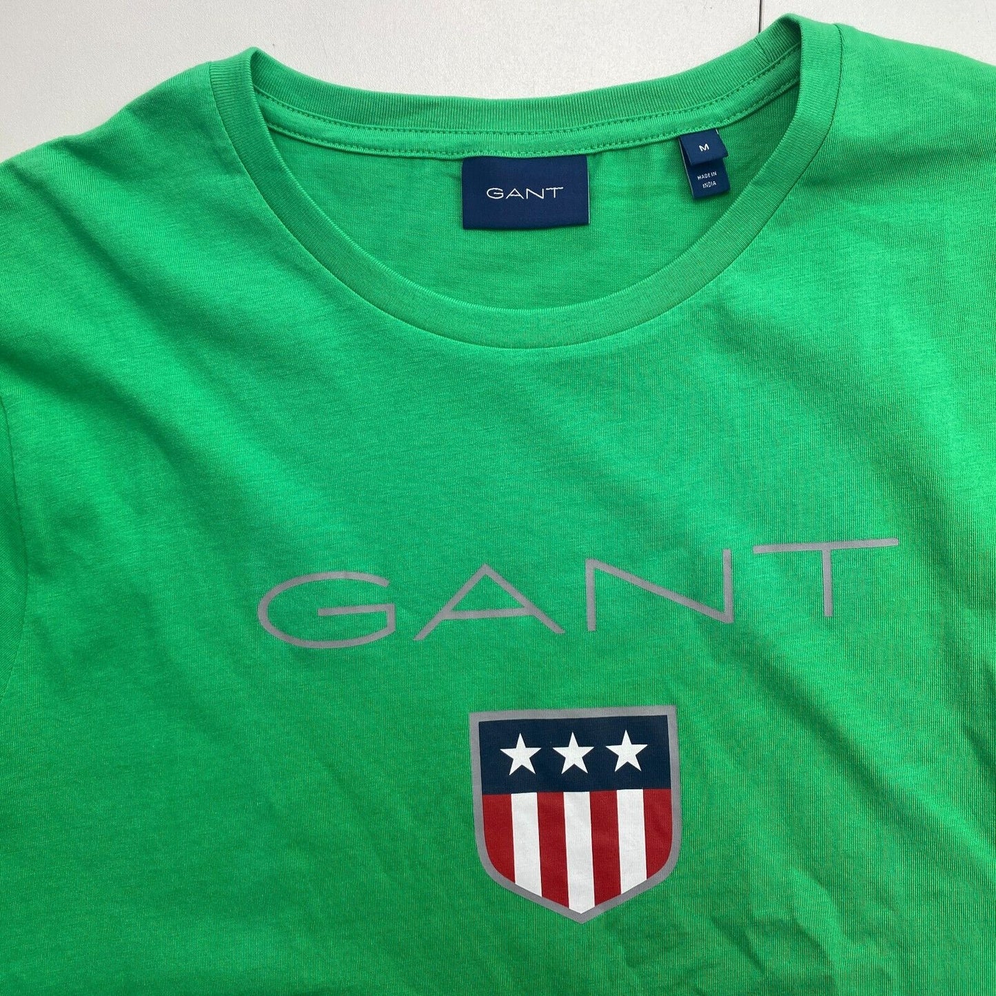 GANT Men Green Retro Shield Crew Neck Short Sleeves T Shirt Size M