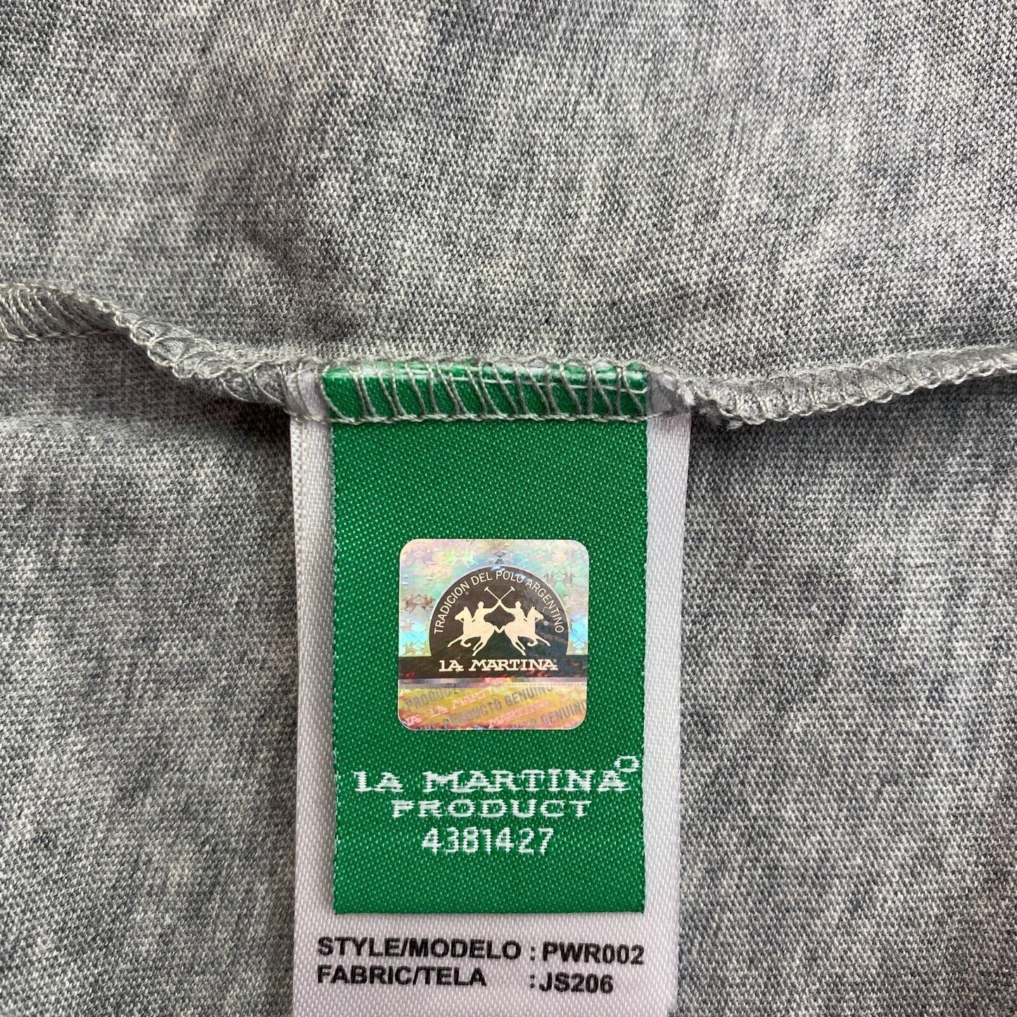 LA MARTINA T-shirt à col rond en jersey de coton gris Taille 2 / S