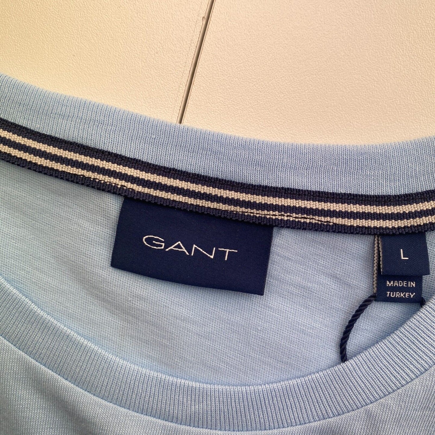 GANT Men Blue Logo Crew Neck Short Sleeves T Shirt Size L