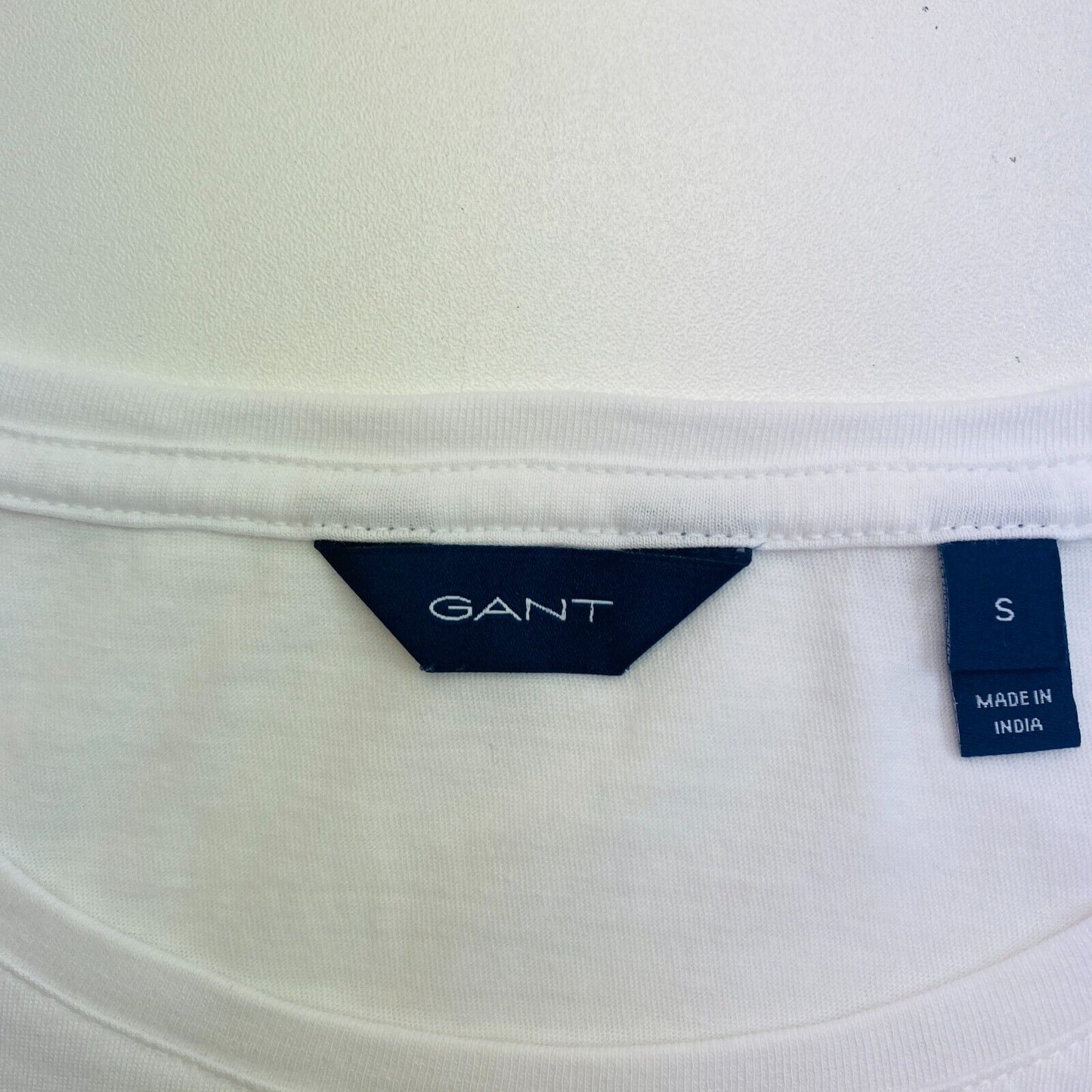 GANT Women White Logo Crew Neck Short Sleeves T Shirt Size S