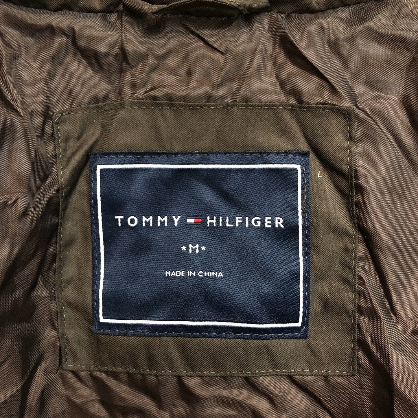 TOMMY HILFIGER Brown Hooded Down Puffer Coat Jacket Size M