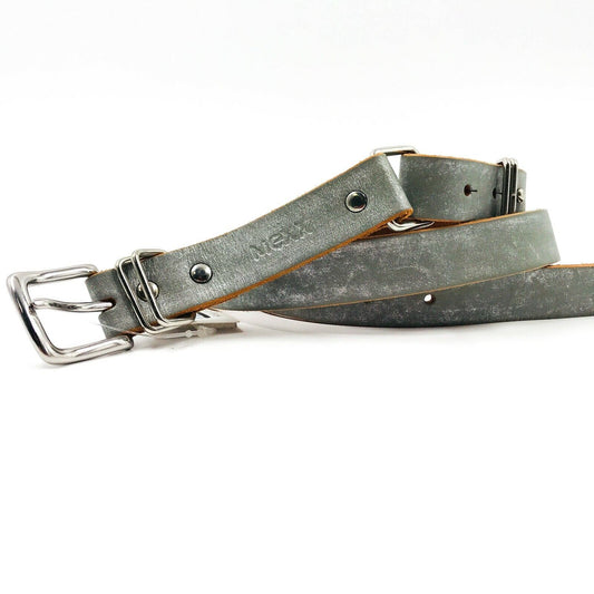 Ceinture MEXX en cuir véritable gris argenté taille M 95 / L 100