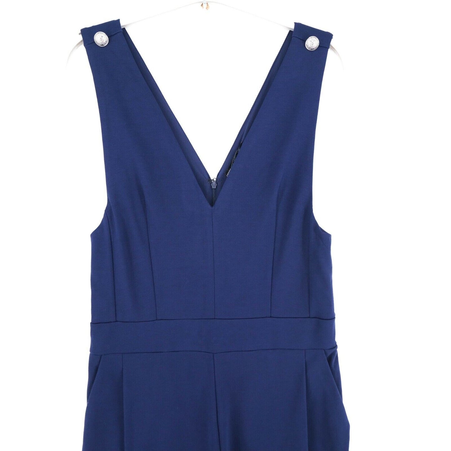 GUESS Navy Blue Wide Leg V Neck Sleeveless Jumpsuit Size S