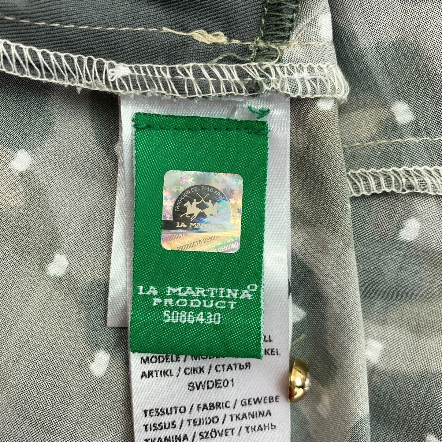 LA MARTINA Robe chemise ceinturée à manches longues camouflage vert Taille 3 / M