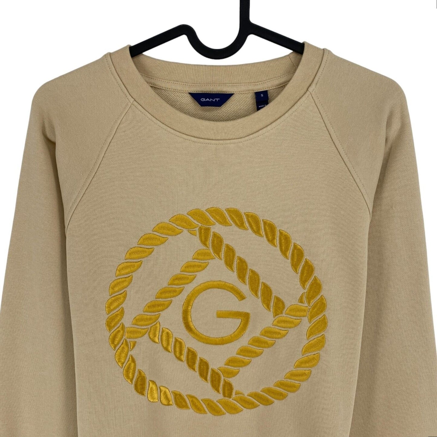 GANT Pullover mit Rundhalsausschnitt und Seil-Symbol, Braun, Größe S