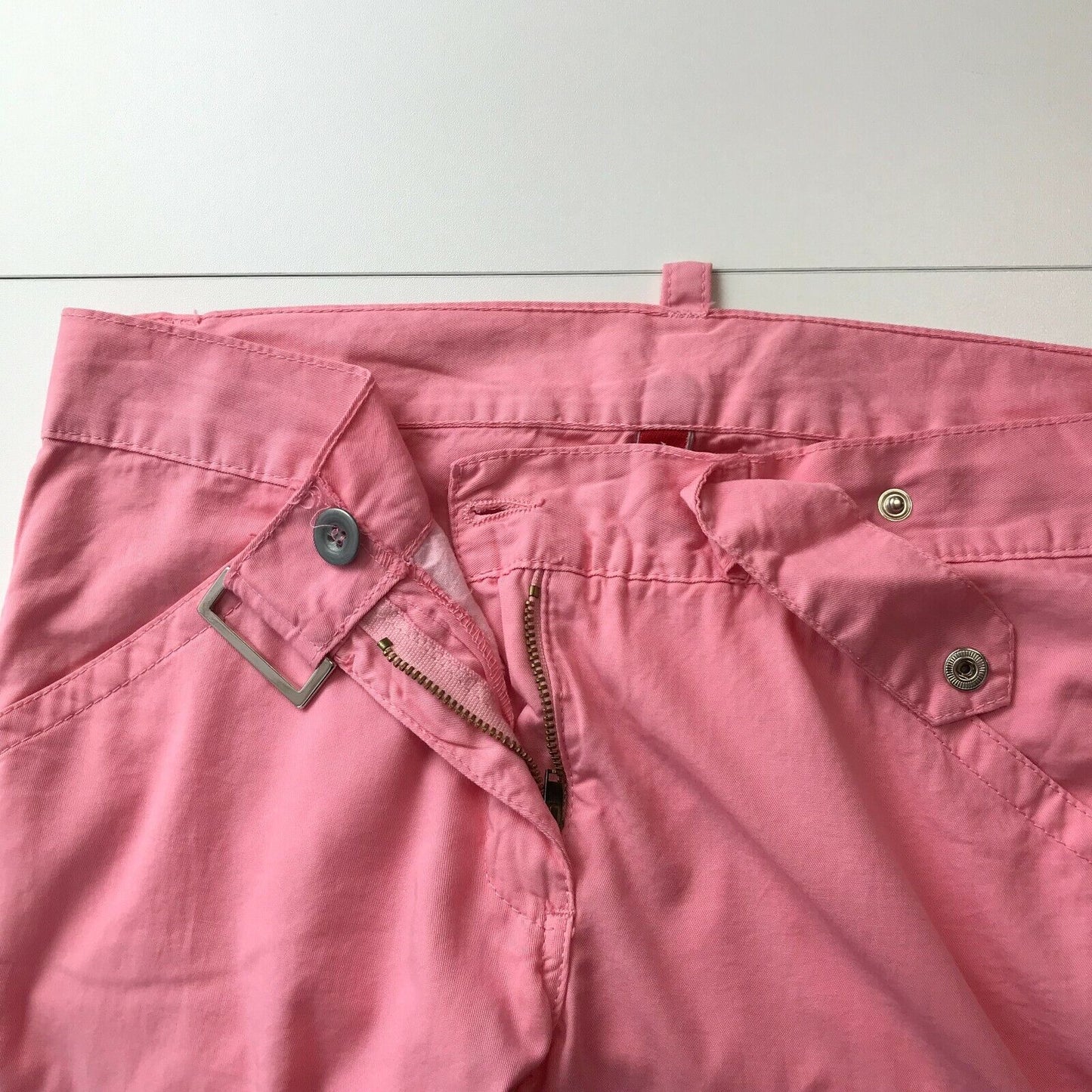 MET Women Pink Ankle Zip Slim Fit Trousers Size W27 Made In Italy