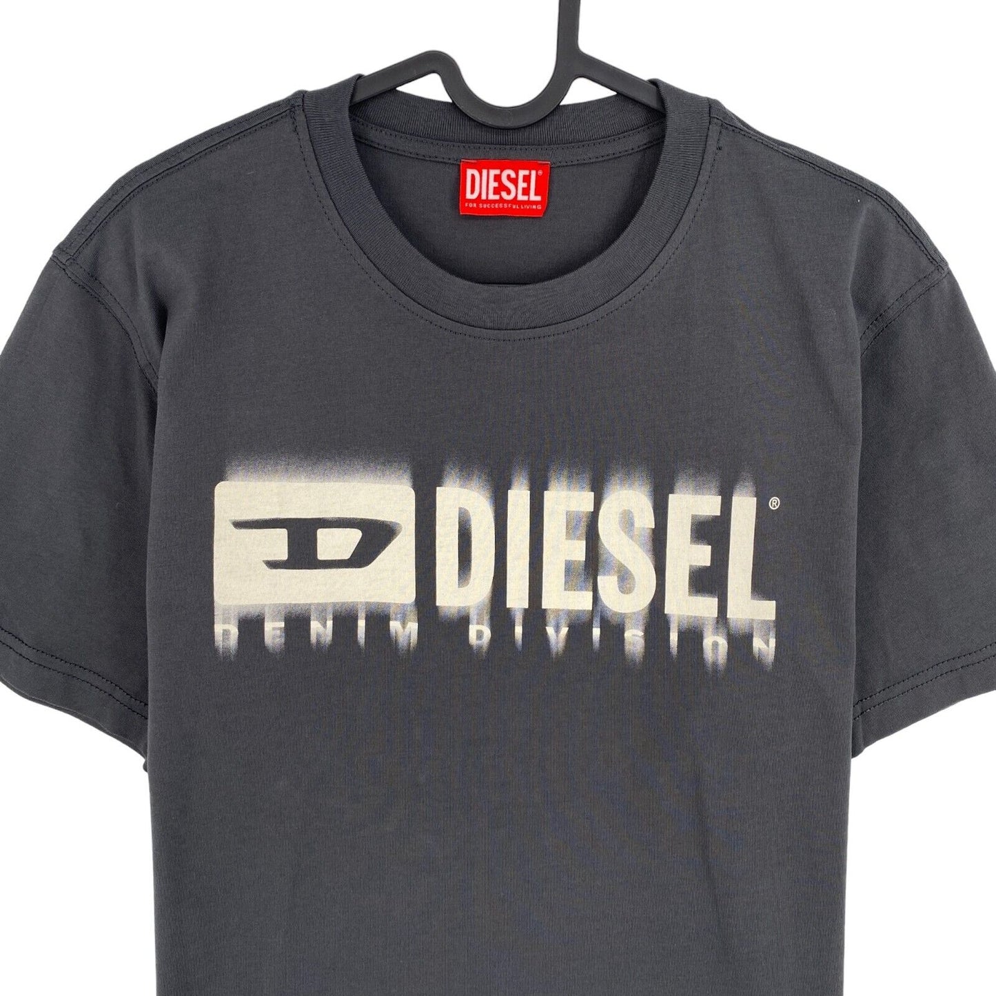 DIESEL Men Grey T-DIEGOR-L6 Crew Neck Short Sleeves T Shirt Size L