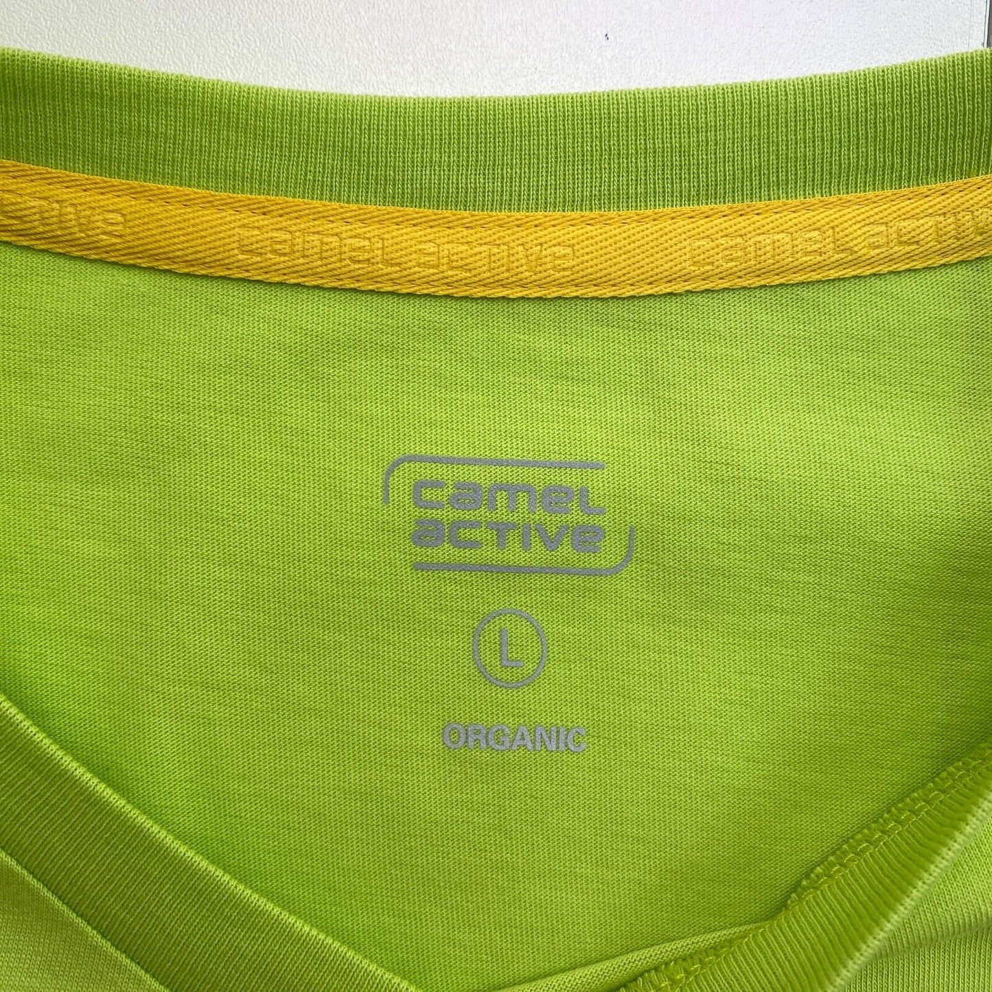 Camel Active Men Light Green Solid Short Sleeve Crew Neck T Shirt Size L