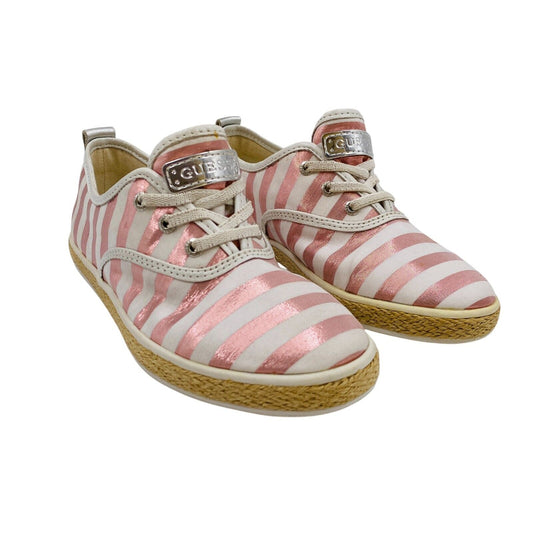 GUESS Women Pink Striped Sneakers Flats Shoes Size EU 36 US 5.5 UK 3