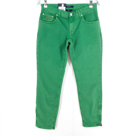 GANT Green Kelly Cropped Twill Pantalon Jeans Taille W29 L26.5