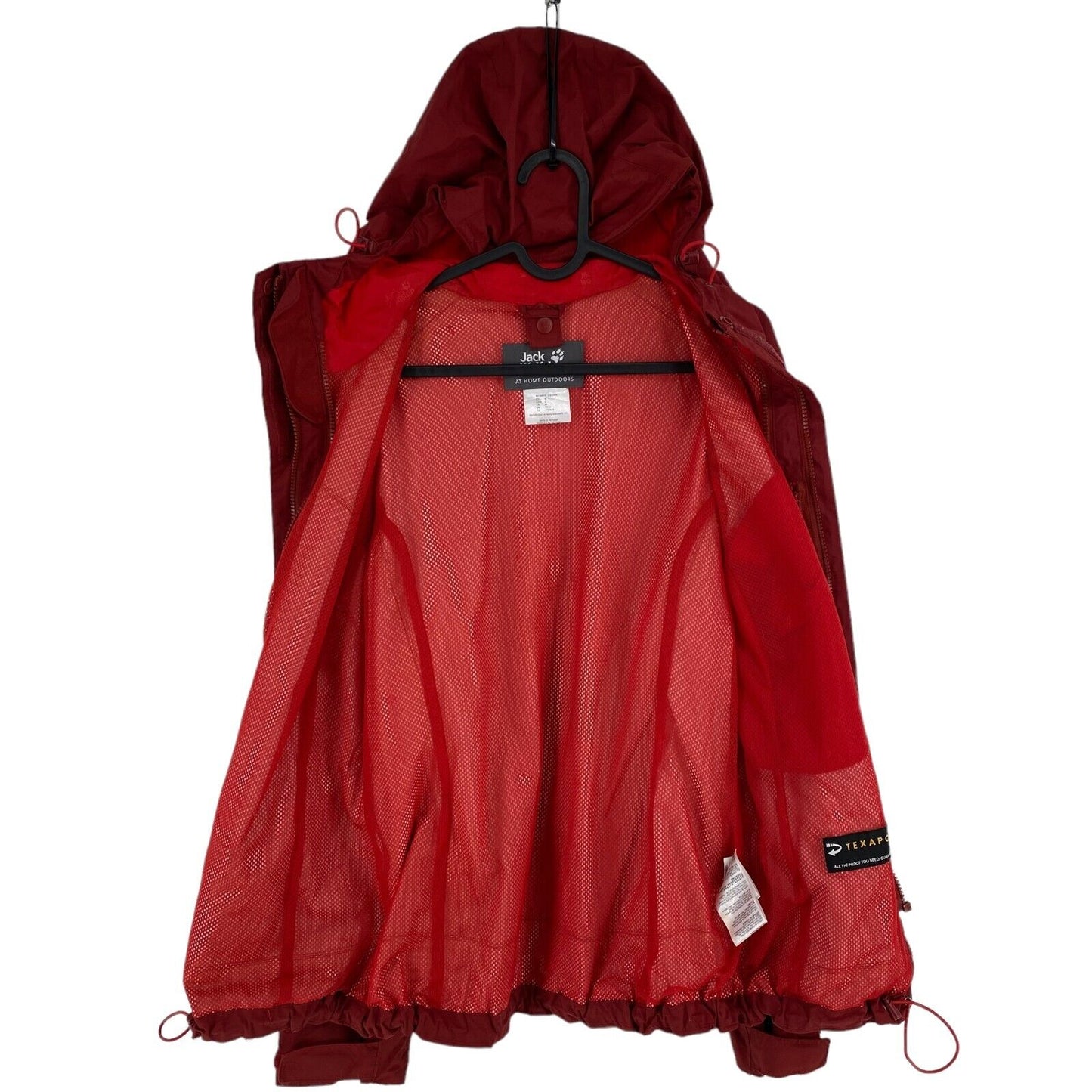 Jack Wolfskin Texapore Red Hooded Jacket Coat Size M