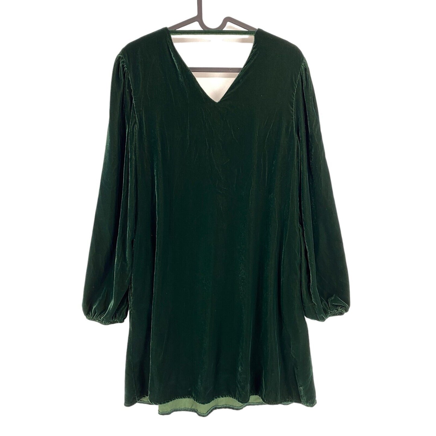 LA MARTINA Women Dark Green Long Sleeves Light Velvet Dress Size 1 / XS