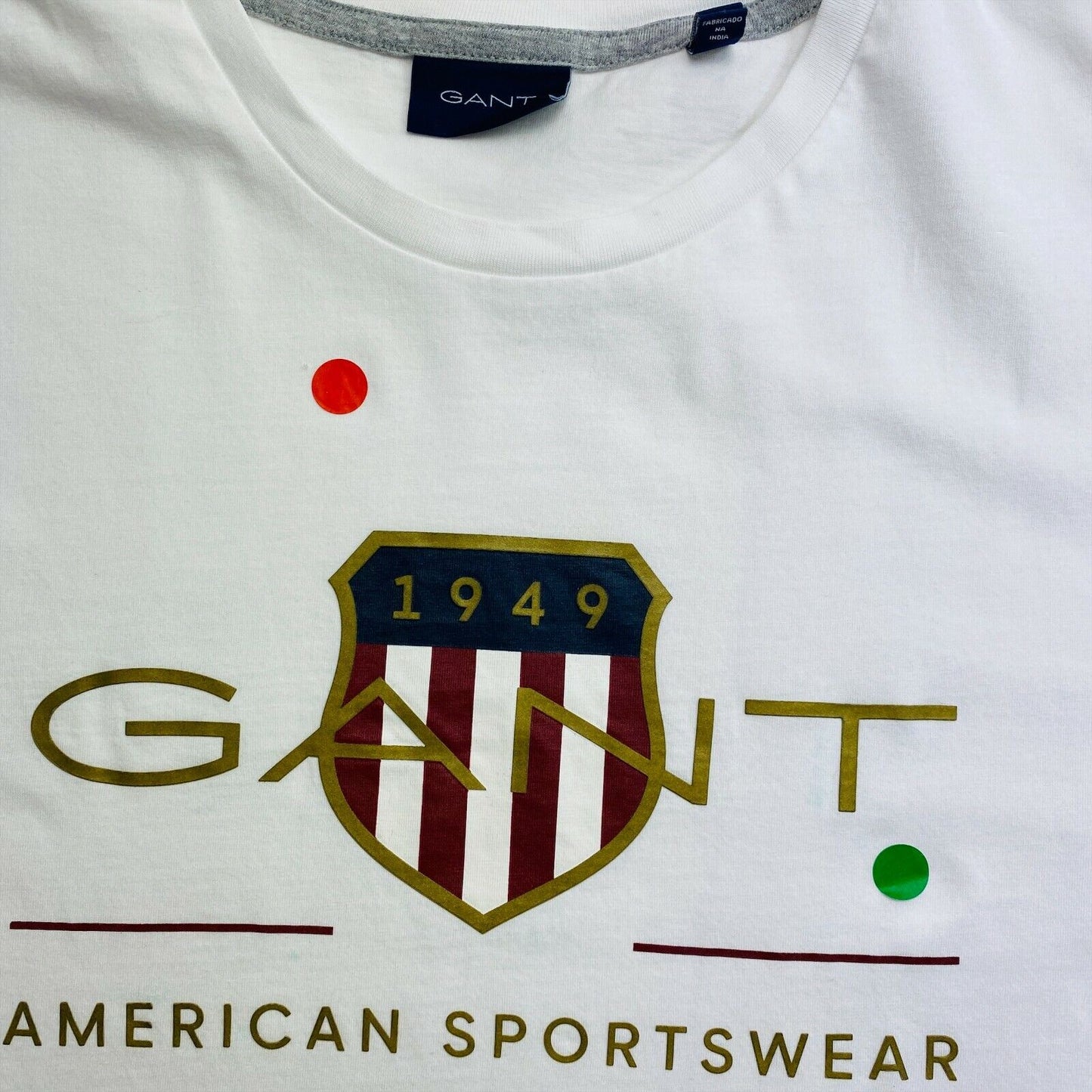 GANT White Archive Shield Crew Neck T Shirt Size M