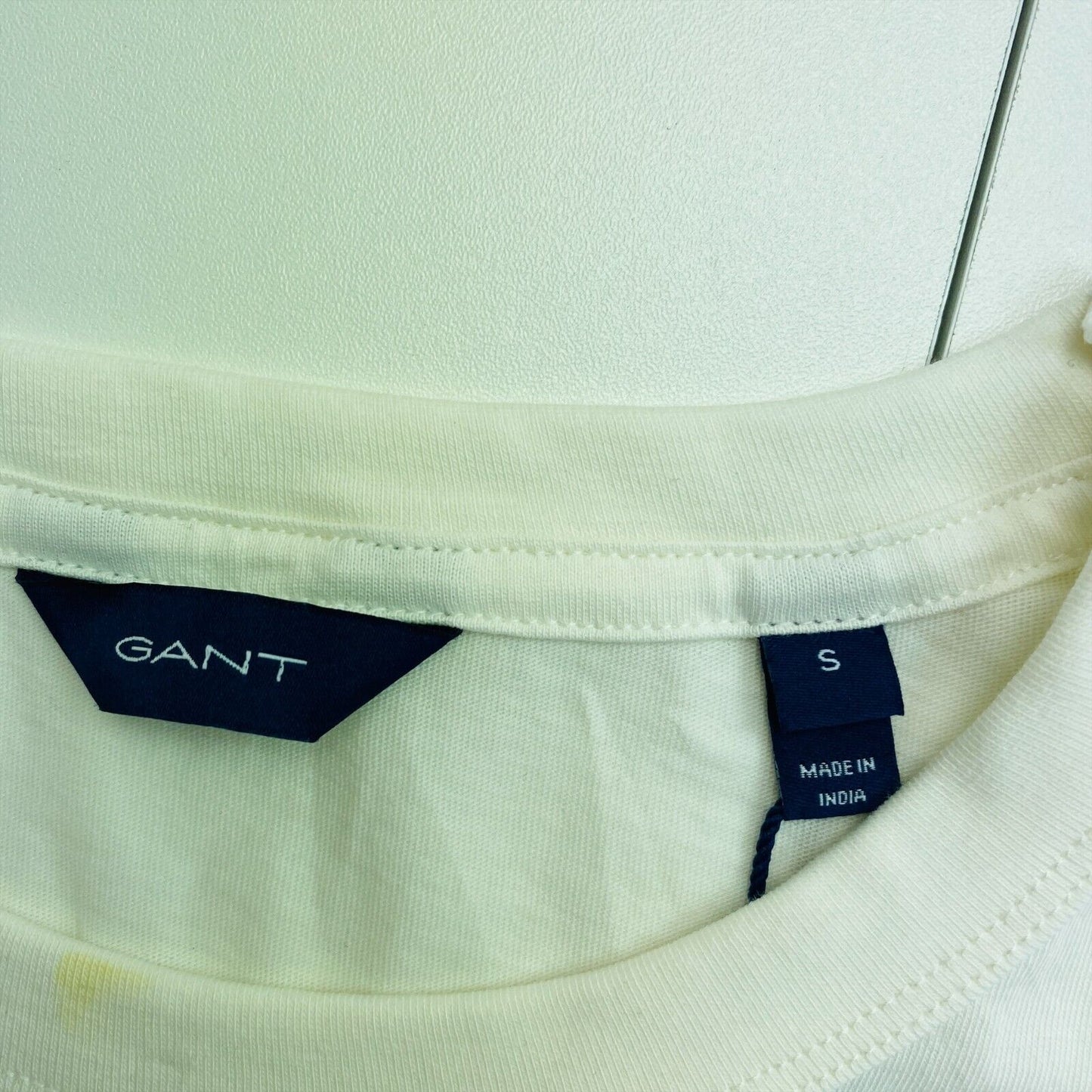 GANT Beige Peony Logo Graphic Crew Neck T Shirt Size S