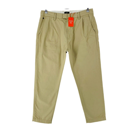 SUPERDRY Mens Beige Regular Straight Fit Chino Trousers W34 L32