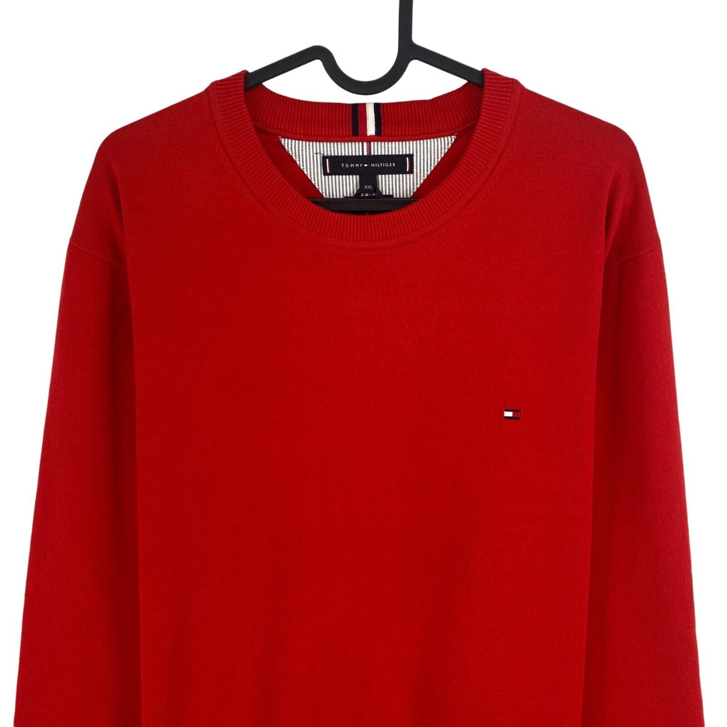 Tommy Hilfiger Jeans Men Red Crew Neck Jumper Sweater Size 2XL