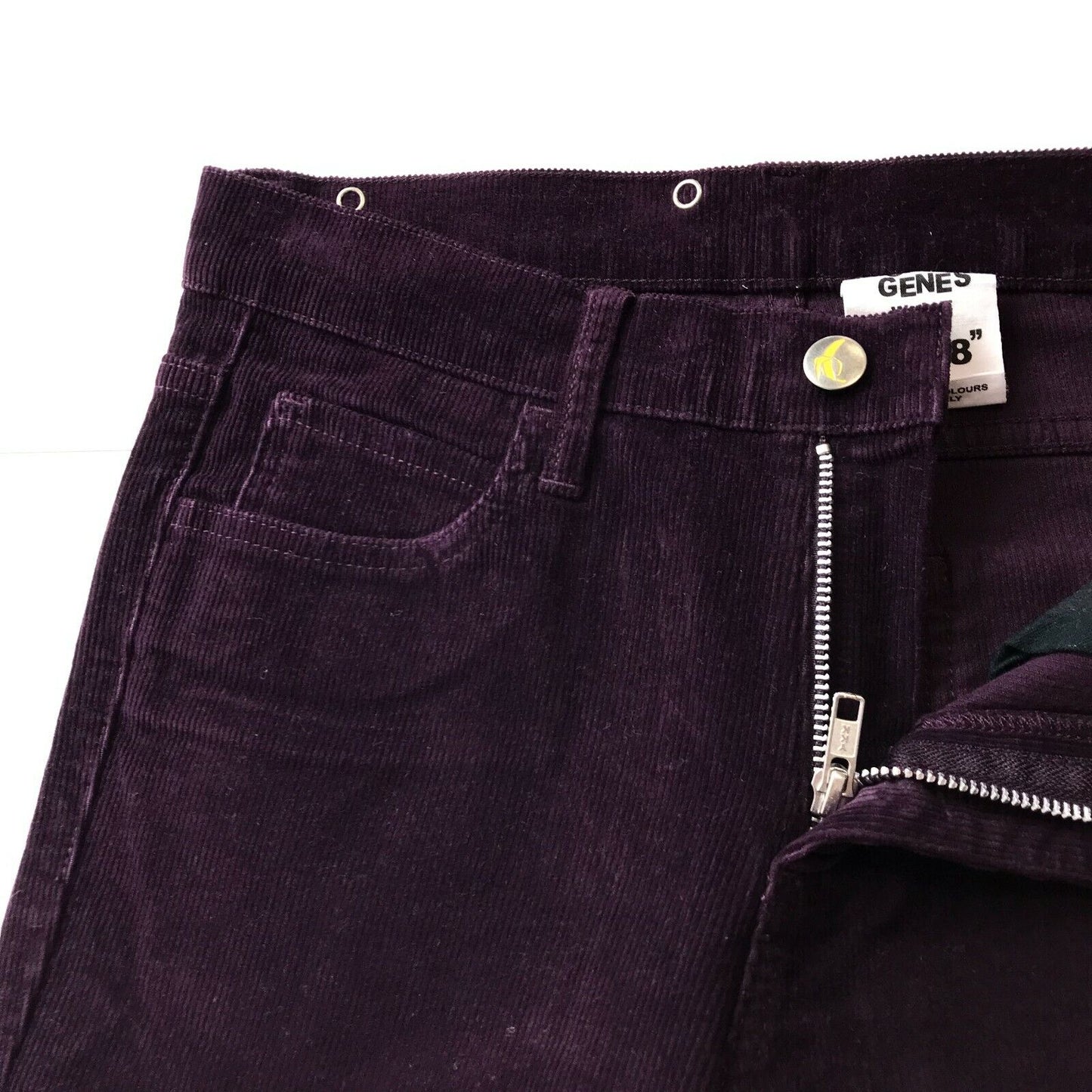 MONKEE GENES Dark Purple Skinny Fit Corduroy Organic Cotton Trousers W28