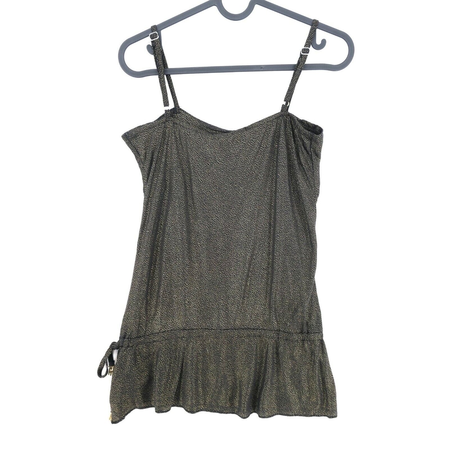 GOLDDIGGA Schwarz Gold Tank Top Bluse Größe XS