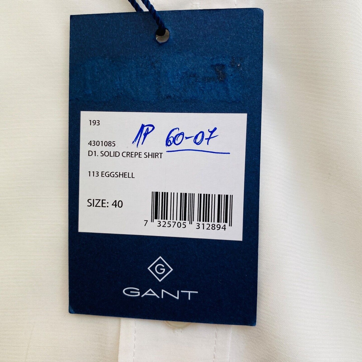 GANT White Solid Crepe Shirt Size EU 40 UK 14 US 10