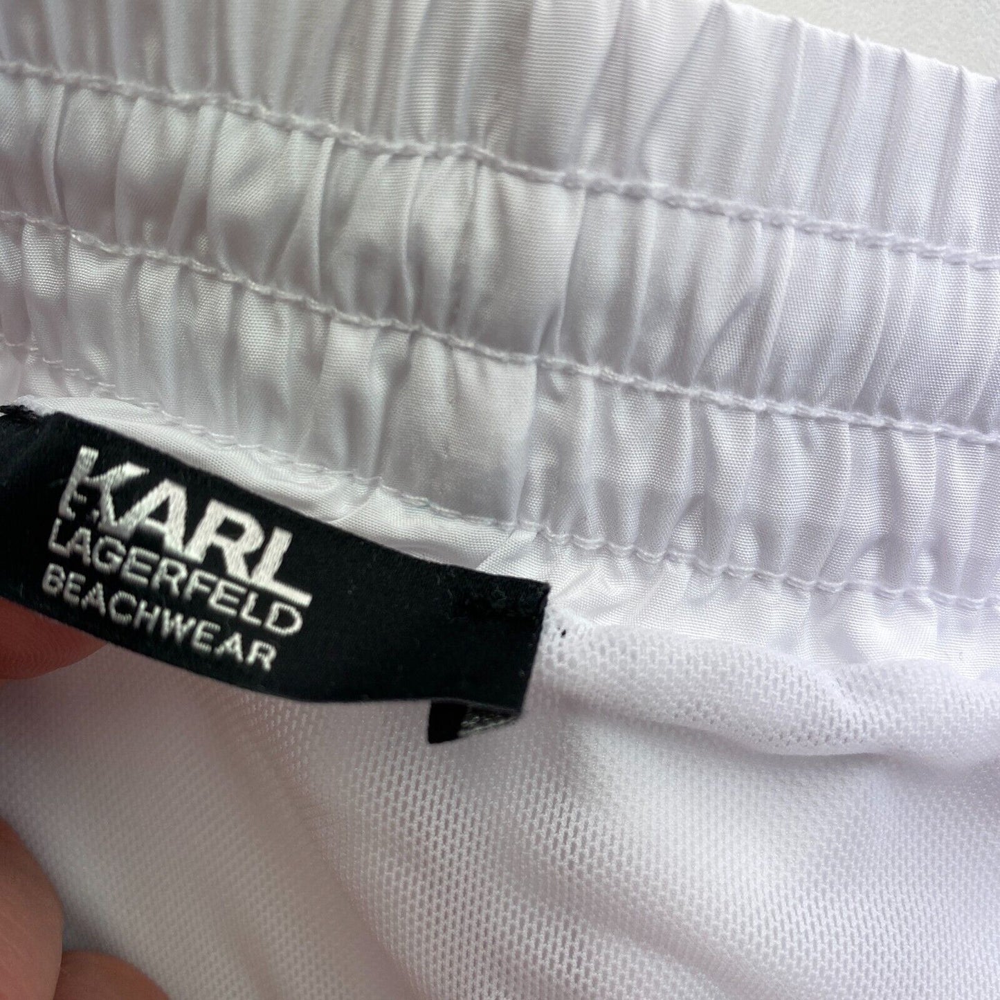 Karl Lagerfeld White Classic Regular Fit Board Swimming Shorts Size S