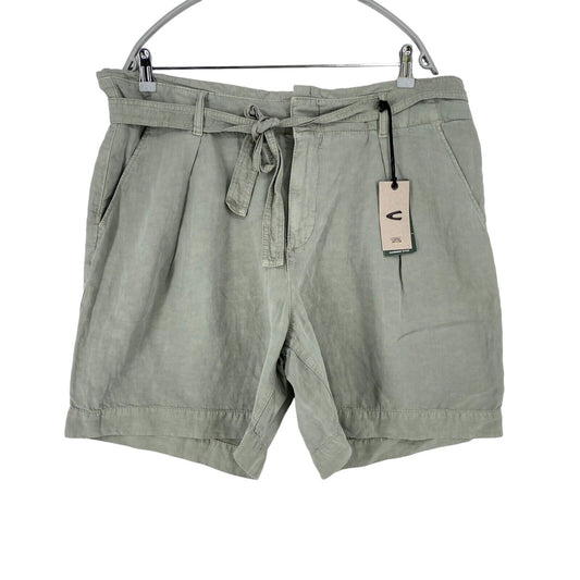 CAMEL ACTIVE Women Grey Relaxed Fit Linen Blend Shorts Size W32