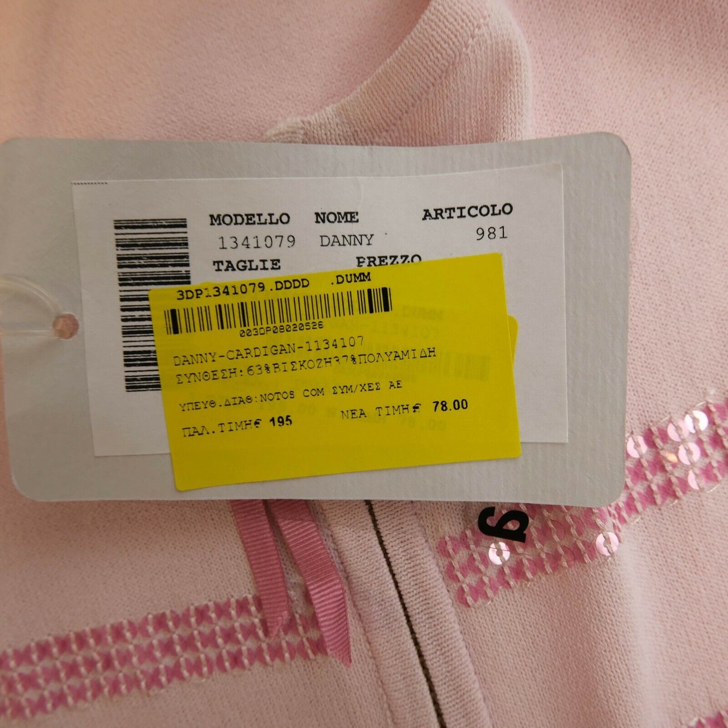 Persona Pink Pullover mit Rundhalsausschnitt und durchgehendem Reißverschluss, Größe S