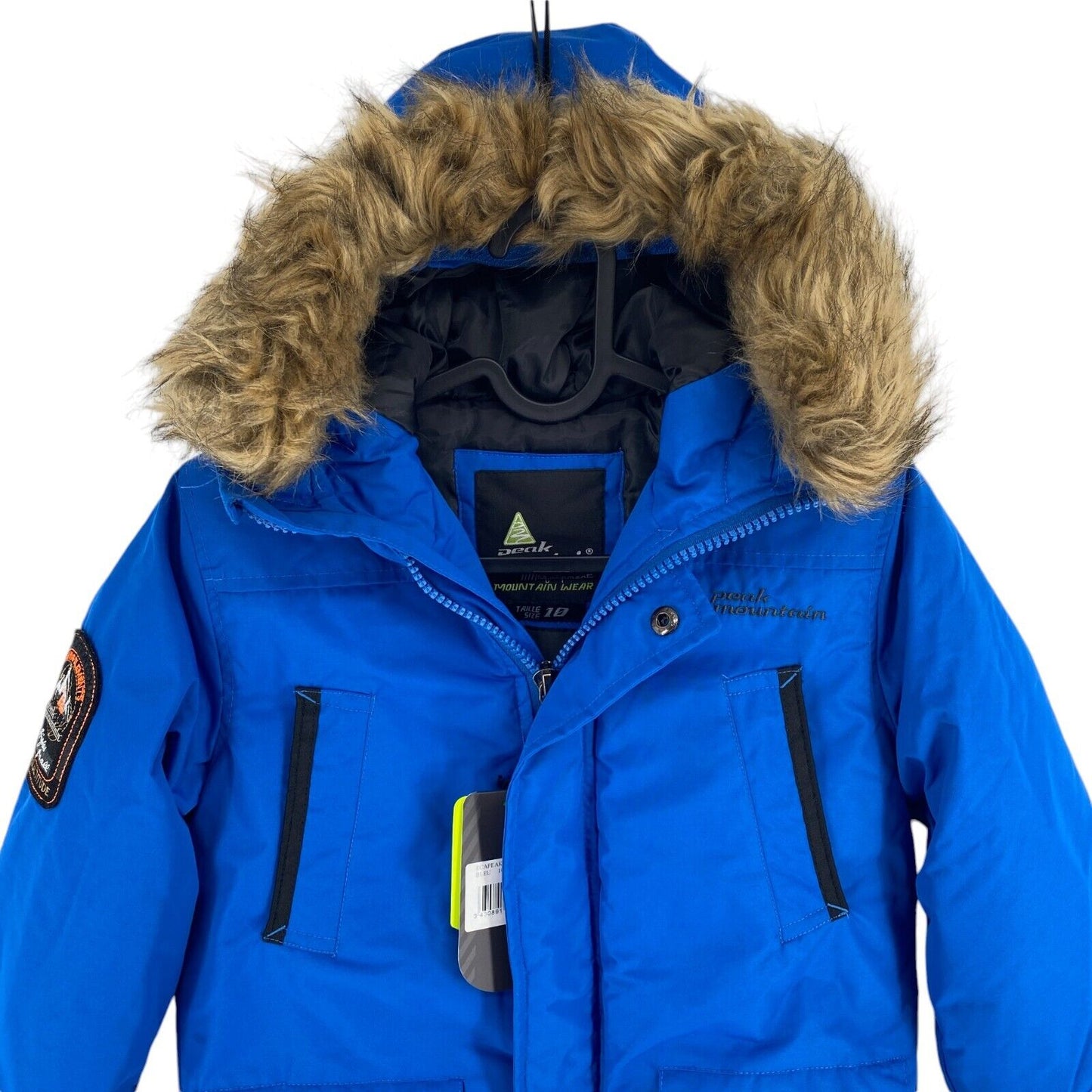 Peak Mountain Boys Blue Hooded Parka Jacket Coat Size 10 Years