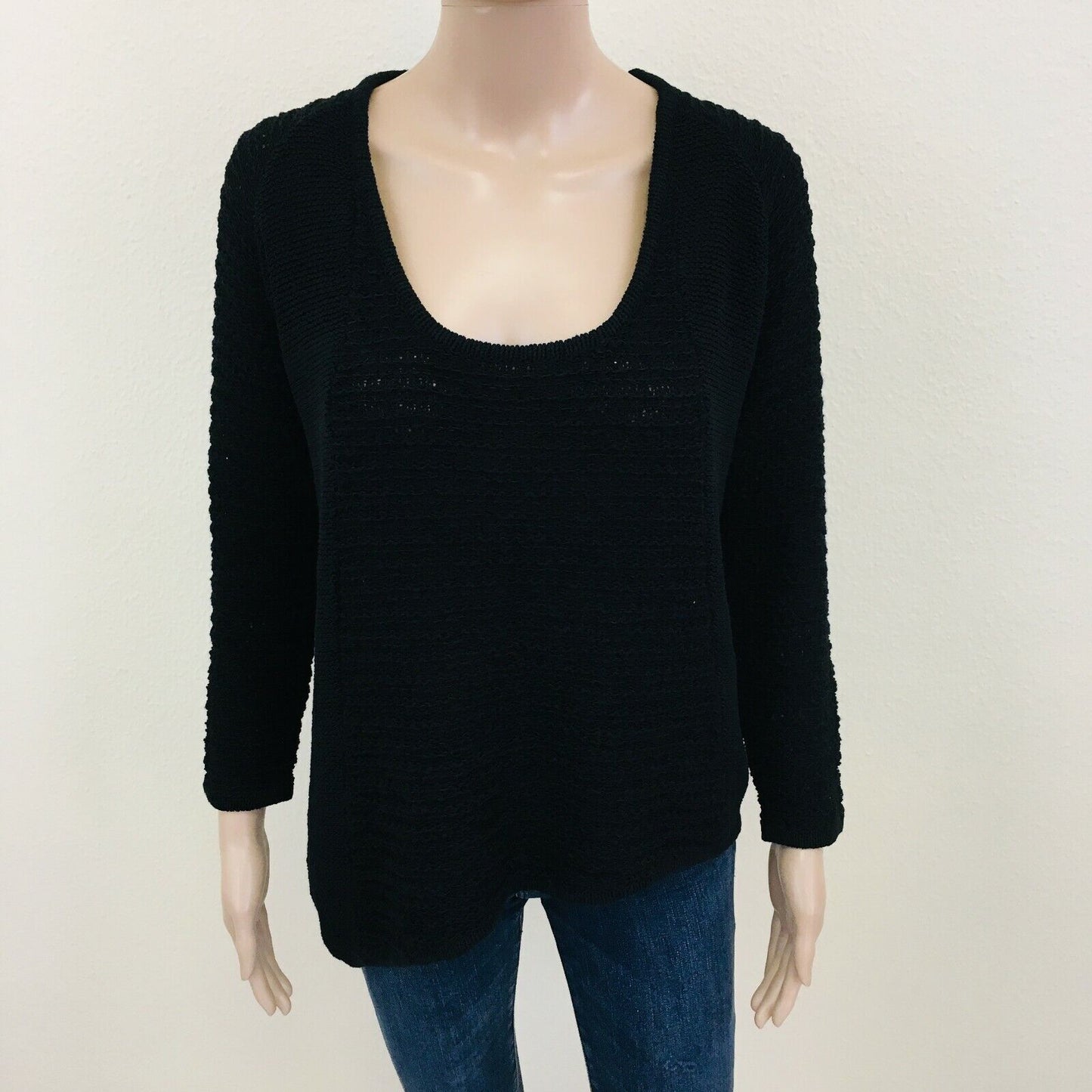 RRP 79$ ZARA Oversized Black Chunky Knit Jumper Sweater Size S