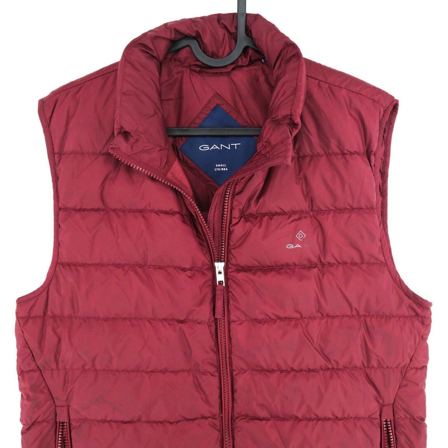 GANT Dark Red Padded Quilted Down Fill Gillet Vest Waistcoat Jacket Size S