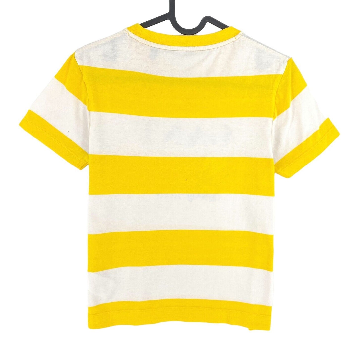 GANT Yellow Logo Striped Crew Neck T Shirt Size XS