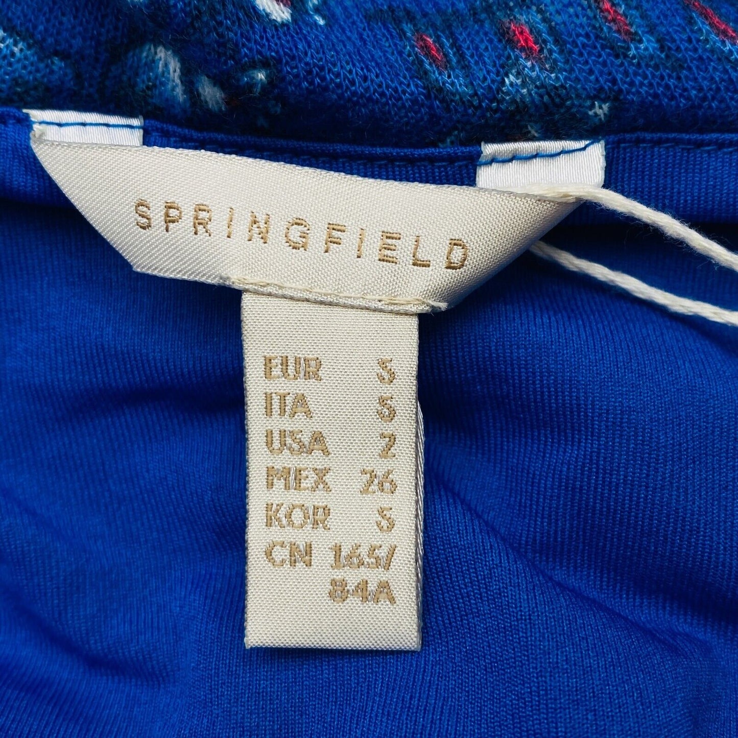 SPRINGFIELD Floral Marineblau Ärmelloses Rundhals Tank Kleid Größe S