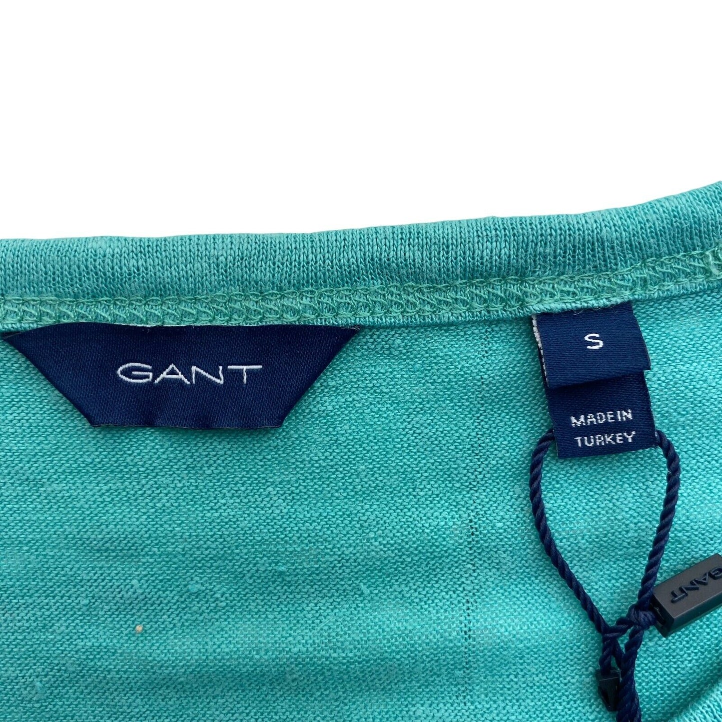 GANT Green Linen Crew Neck T-Shirt Top Size S